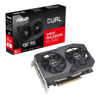 ASUS Dual Radeon Rx 7600 V2 Oc Edition 8Gb Gddr6 Graphics Card (Pcie 4.0, 8Gb Gddr6, Hdmi 2.1, Displayport 1.4A, 2.5-Slot Design, Axial-Tech Fans, Gpu Tweak Iii) - Pci_E_X16