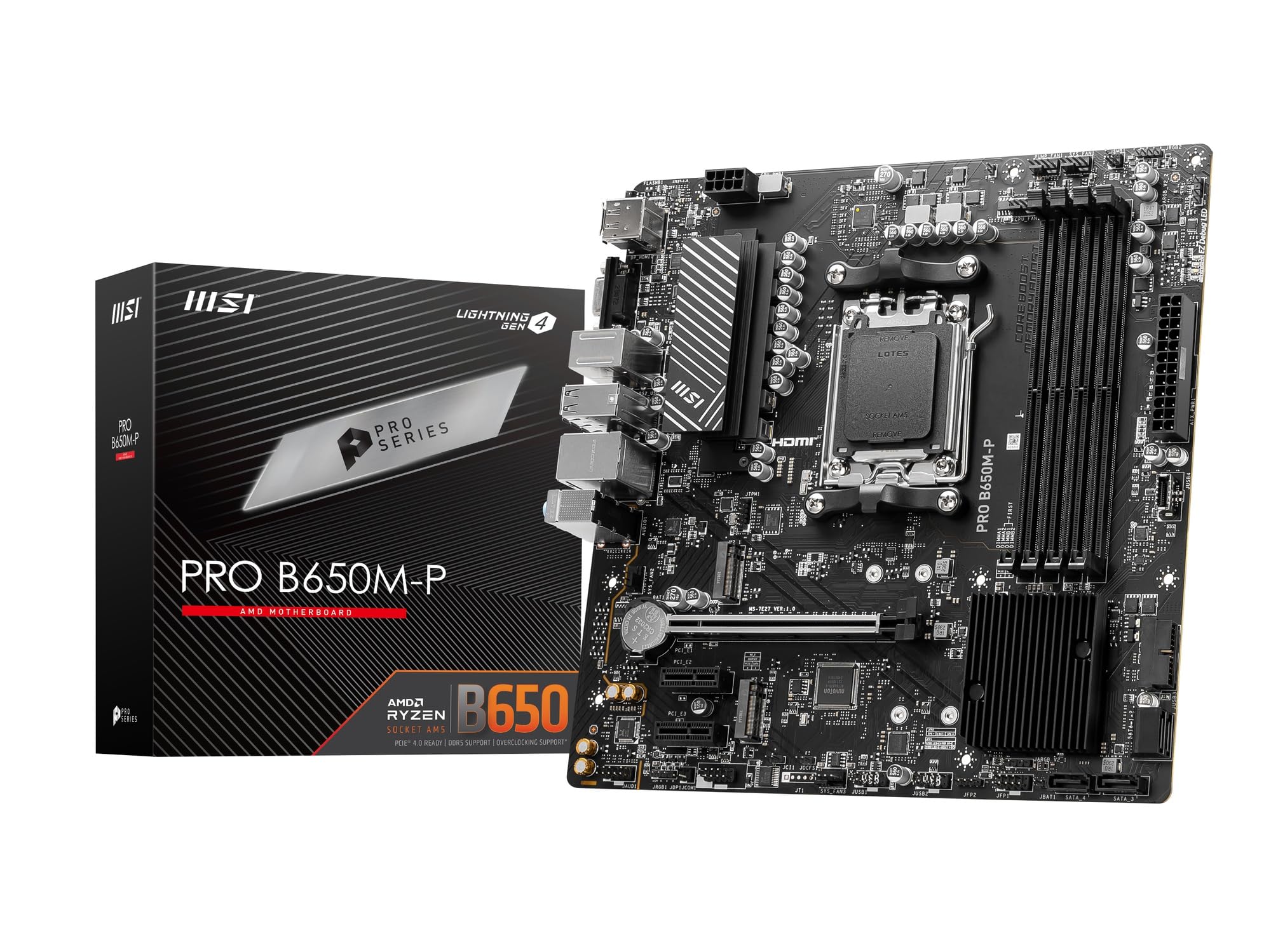MSI Motherboard PRO B650M-P AMD (Equipped with B650), Amazon Limited Edition, ATX DDR5-7200 (OC) Compatible, AMD Ryzen 8000/7000 Series (AM5) Compatible MB6170